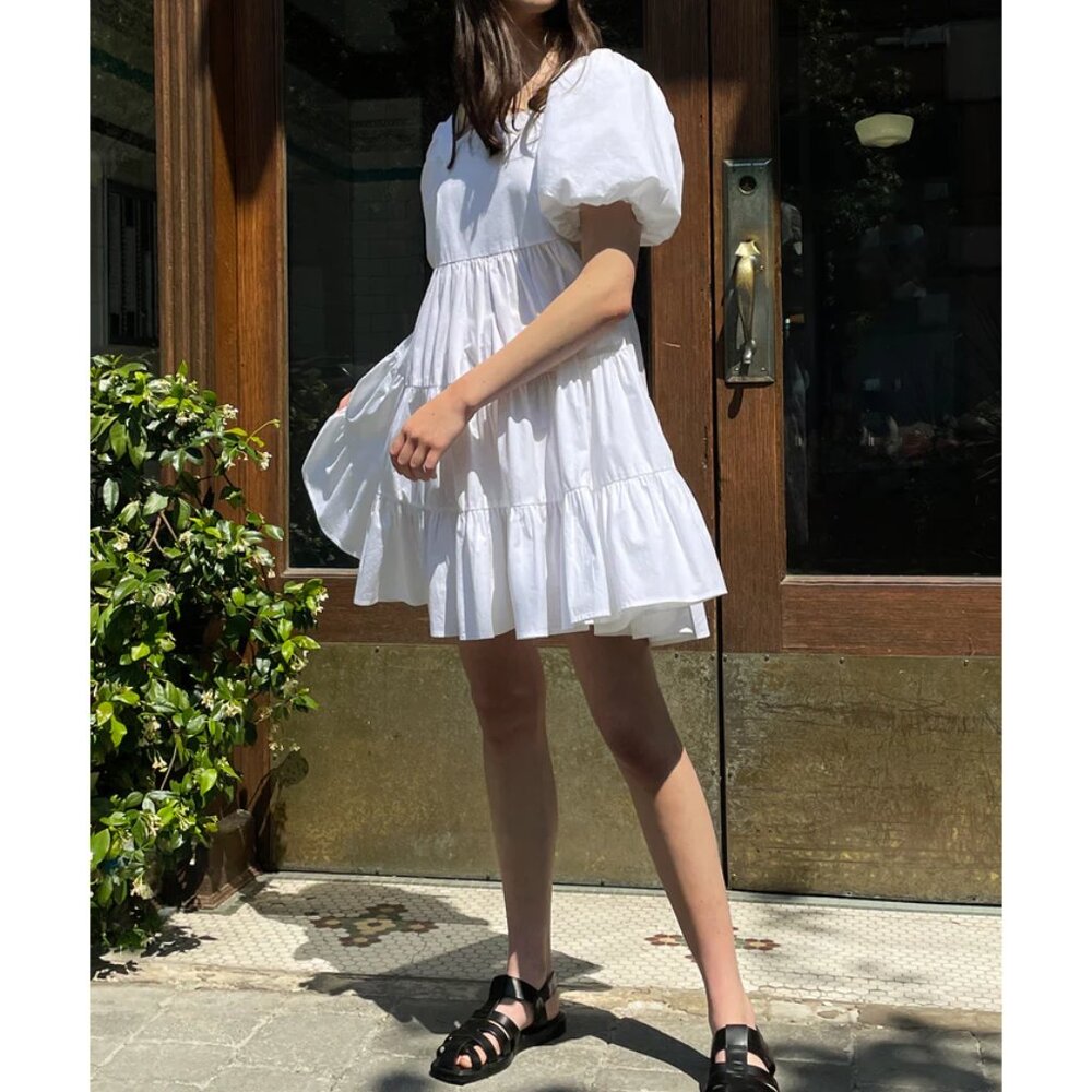 oak + fort White Cotton Dress